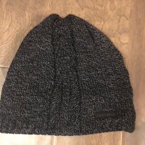 Turtlefur beanie hat gray heather wool blend fleece lined